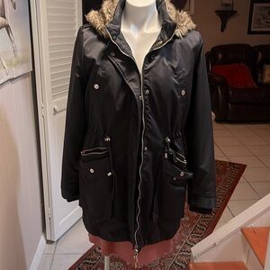 Toi Moi Threads Collection Black Jacket with Fur Trim